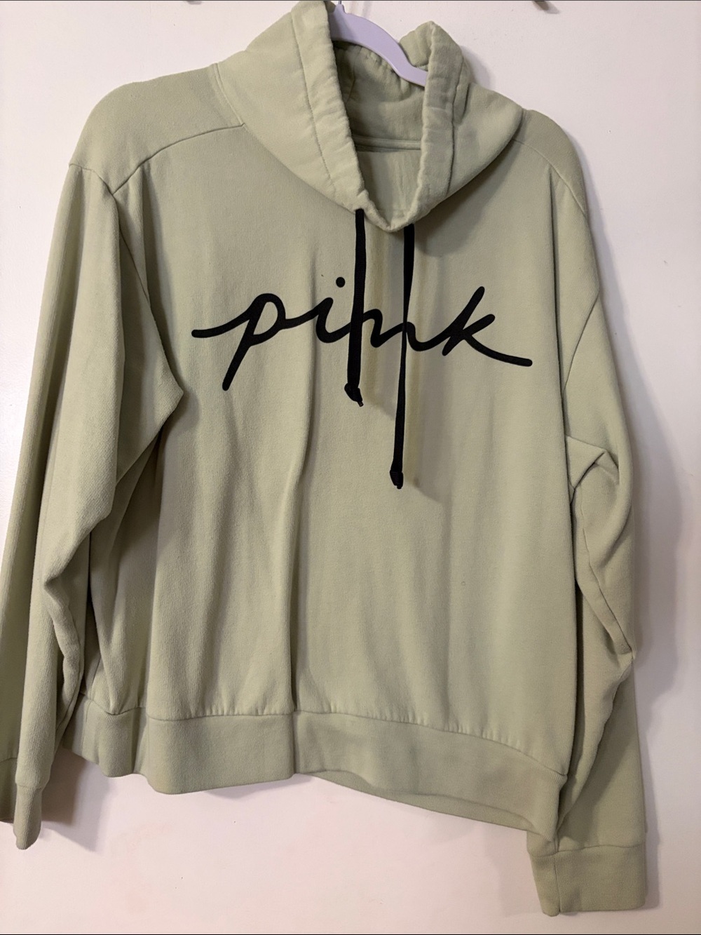 PINK Victoria's Secret Sage Green Logo Hoodie